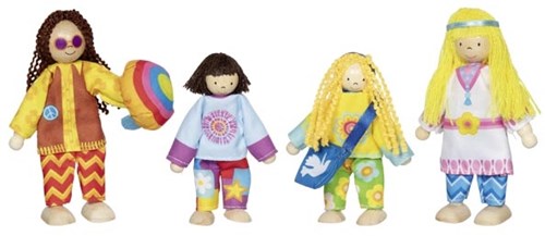Goki famille de poupées flexible Love & Harmony set jouet en bois-2