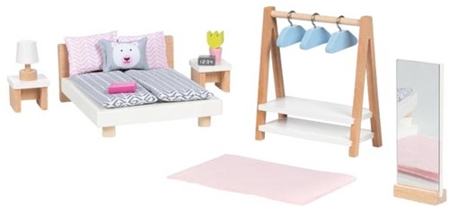 Goki chambre de poupée meubles en bois 18 pièces design moderne-2