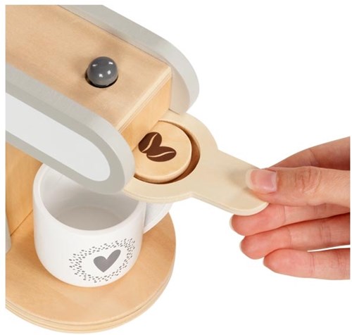Goki machine à café en bois jouet avec accessoires - cafetière-2
