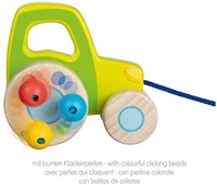 Goki tracteur à tirer en bois - jouet de ferme coloré pour enfants-2