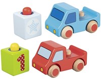 Goki voiture en bois pour enfants - véhicule coloré et ludique-2