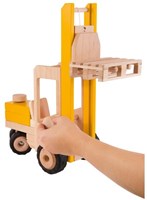 Goki chariot élévateur en bois jouet - véhicule de chantier pour enfants-2