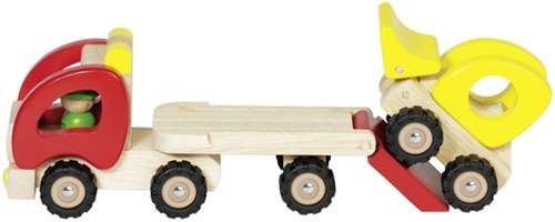 Goki camion en bois porte-engins jouet FSC-2
