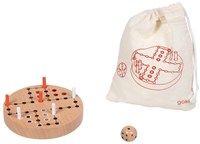 Goki jeu de Ludo en bois compact dans un sac en coton - jeu de voyage-2