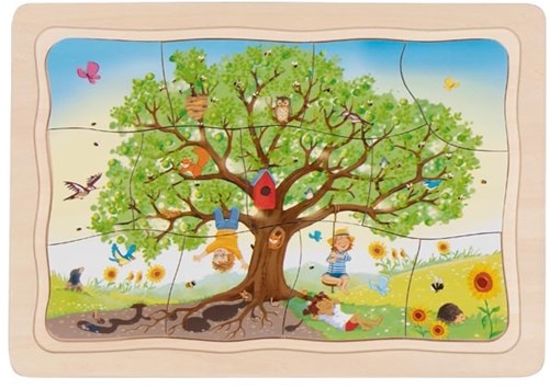 Goki puzzle en bois pommier - jouet éducatif 32 pièces enfants-2