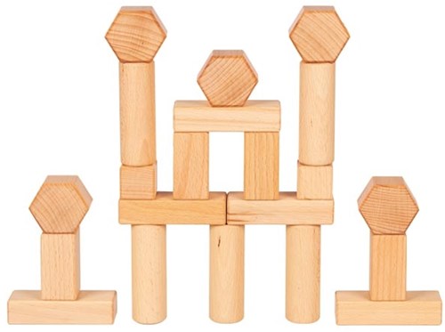 Goki blocs de construction en bois 75 pièces nature - jouet durable-2