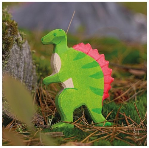 Holztiger dinosaure en bois spinosaurus figurine durable-2