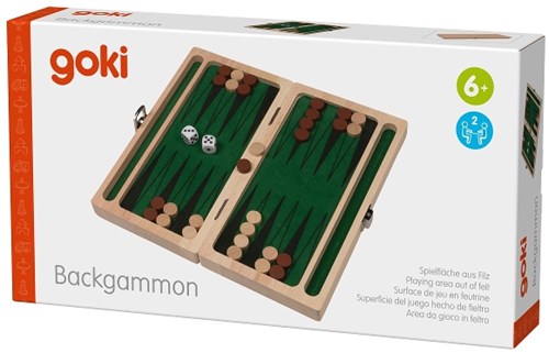 Goki jeu de backgammon en bois pour enfants et adultes - bois FSC-3