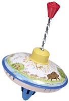 Goki toupie jouet animaux de la forêt colorée classique métal-3