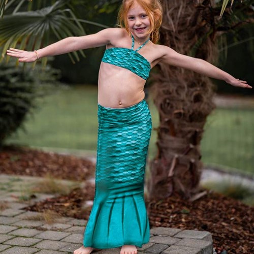Kuaki set sirène tout-petit turquoise XS - queue de nage pour enfants-2