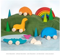 Goki animaux à pousser jouets en bois animaux colorés motricité-3