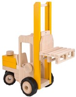 Goki chariot élévateur en bois jouet - véhicule de chantier pour enfants-3