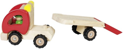 Goki camion en bois porte-engins jouet FSC-3