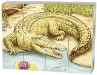 Goki puzzle cubes en bois animaux australiens 12 pièces bleu-3