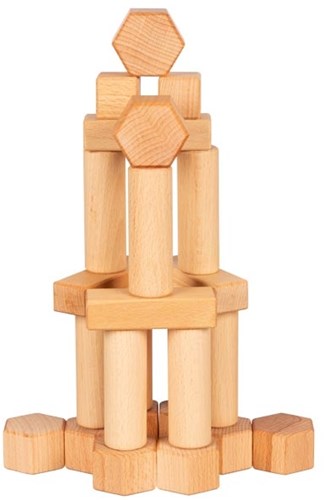 Goki blocs de construction en bois 75 pièces nature - jouet durable-3