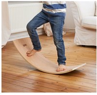 Goki Balance Board planche d'équilibre bois demi-lune naturel 82cm-3