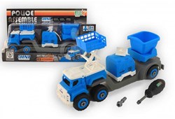 Camion de police jouet 3-en-1 démontable 27cm pour enfants