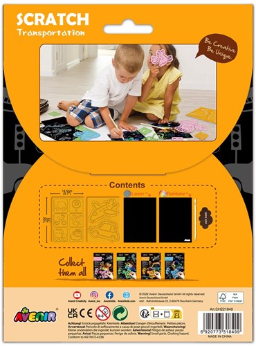 Avenir jouet scratch art - Gratte avec pochoirs set transport