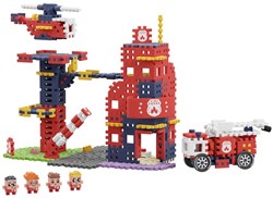 Marioinex coffret de construction Mini Waffle City Fire Station 280 pièces jouet