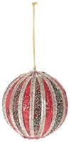 HBX natural living boule de Noël plastique pailletée Ø10cm vert rouge