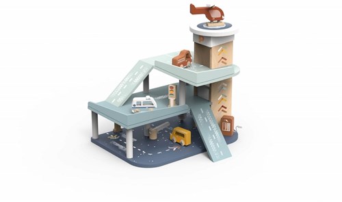 Speedy Monkey garage en bois jouet - FSC - 36,2x37,1x42cm - 3 ans+