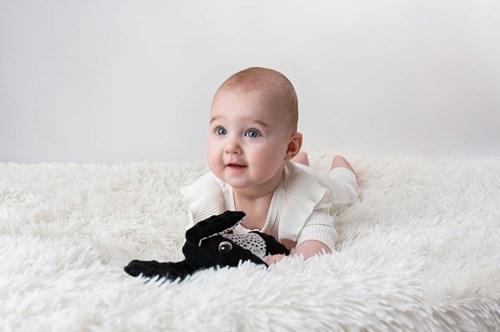 Mom's Care SOFT BABY TOYS Squezze Jami dog with teether White&Black 4