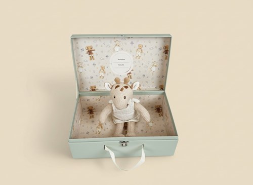 Egmont Toys peluche girafe Leonie coffret cadeau bébé coton bio