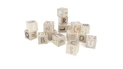 Bajo blocs alphabet en bois - jouet éducatif tons terre