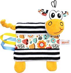 Mom's Care doudou zèbre jouet bébé avec étiquettes