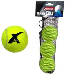 Balles de tennis avec filet refermable - jaune - 3 pièces - jouet