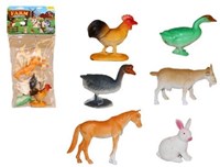 Boerderijdieren in zak 6-delig 28x13x5cm