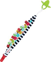 Mom's Care attache-tétine noir-blanc avec anneau de dentition bébé