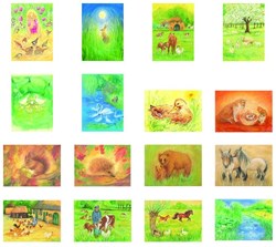 Mercurius cartes d'animaux - set de 16 - cartes créatives à jouer