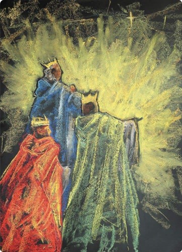 Kapitein Kalk affiche dessin à la craie Épiphanie A4 œuvre d'art