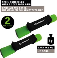 Schildkröt set d'haltères fitness 2x 0,5kg avec poignée en mousse-2