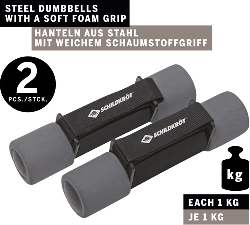 Schildkröt set d'haltères fitness 2x 1,0kg avec sangle de main réglable-2