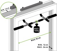 Schildkröt barre de traction porte fitness multifonction 4en1 noire pour la maison-3