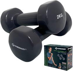 Schildkröt haltères fitness set 2x2kg - poids vinyle gris