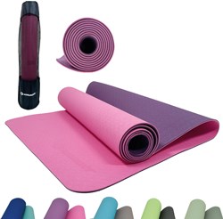 Schildkröt tapis de yoga fitness bicolore violet rose 4mm antidérapant
