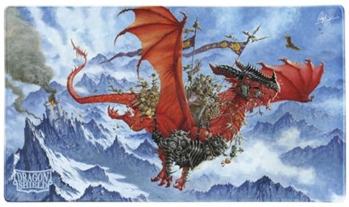Asmodee tapis de jeu Dragon Shield The Raid avec tube de rangement - accessoire cartes