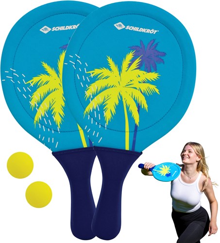 Schildkröt set de raquettes de plage néoprène - jouet beachball eau