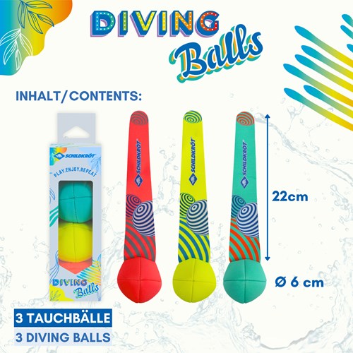 Balles de plongée en néoprène - jouet d'eau pour enfants - lot de 3-2