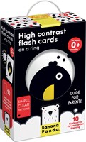 Banana Panda Banana Panda 10 Cartes Livre de bébé à contraste élevé avec 20 images / Livret de jouet pour bébé noir et blanc à partir de 0 mois - 9x14cm