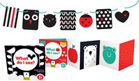 Banana Panda High Contrast Look and Feel Baby Book Cards / Livre de cartes pour bébé noir et blanc de 0 mois - 2 livres & 7 cartes-2