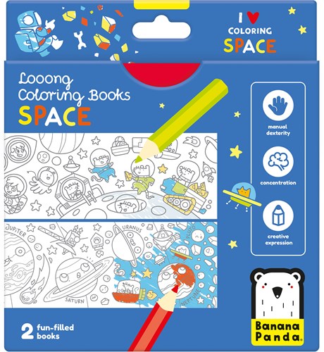 Banana Panda Looong Livre de Coloriage: J'adore dessiner l'espace 4+