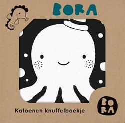 Bora Shop livre doudou tissu eau - livre bébé étiquettes noir-blanc