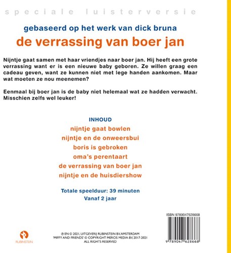 Mercis Nijntje livre pour enfants - La surprise du fermier Jan 3+ livre-2