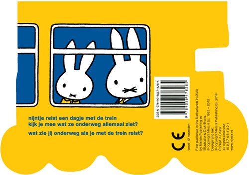 Mercis livre cartonné Miffy voyage en train - livre bébé aventure train-2