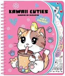 Image Books livre créatif Kawaii cuties 4-en-1 autocollants coloriage