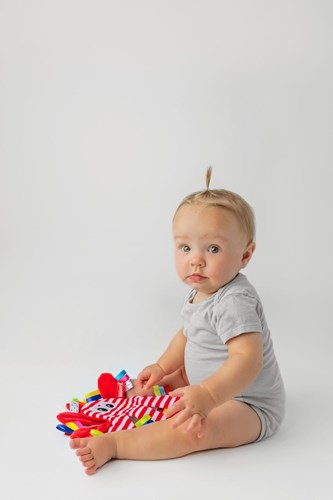 Mom's Care jouet bébé pieuvre peluche avec bruit de froissement et clip-2